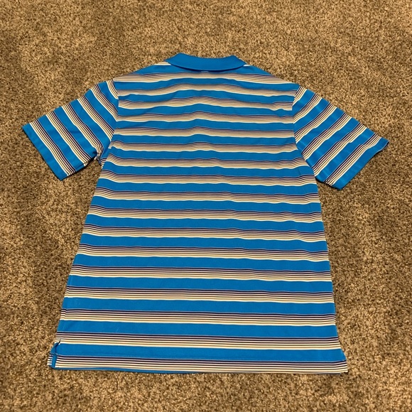 Men’s Nike Golf Polo Shirt Blue White Stripes Smal - Picture 3 of 3